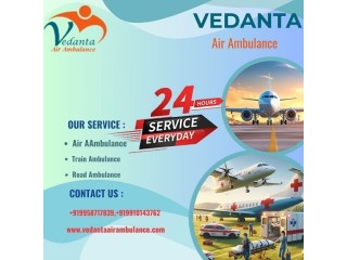 Vedanta Air Ambulance Service in Varanasi with Paramount Ventilator Setup at a Low Price
